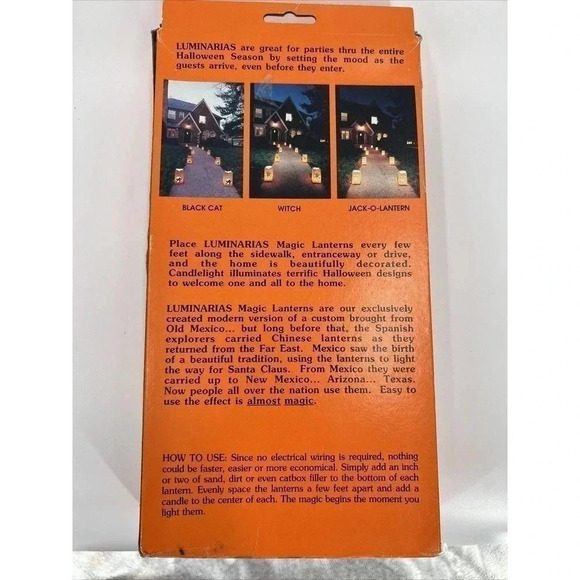 Vintage Halloween Luminarias Witch, Black Cat, Jack-o-lantern W/candles/Empire - Picture 3 of 9